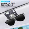 Magnetic Sunglasses Clip for Car Visor Faux Leather Glasses Holder Clip Car Interior Sunglass Holder