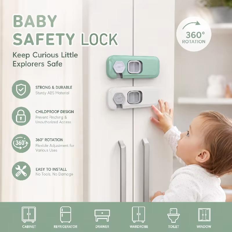 1/3/5Pcs Child Proof Refrigerator Locks Cabinet Lock Fridge Locks For Kids Safety Baby Freezer Door Latches With Adhesive Tape