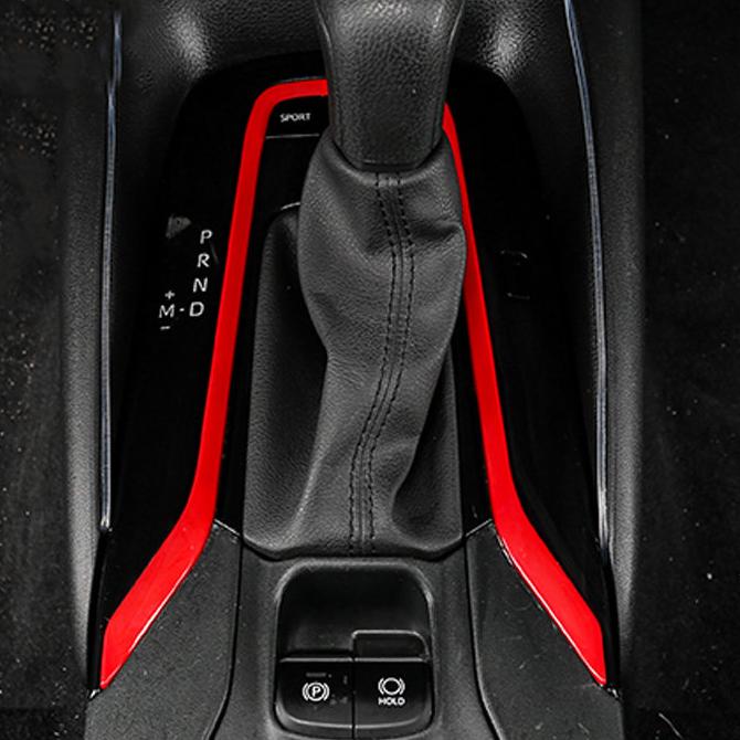 Red Gear Shift Box Panel Cover Trim For TOYOTA COROLLA 2019-2022