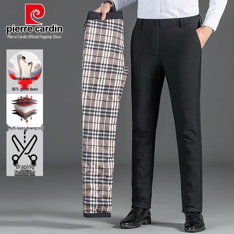 Pierre Cardin Мужские прямые брюки с утеплителем из 90% гусиного пуха