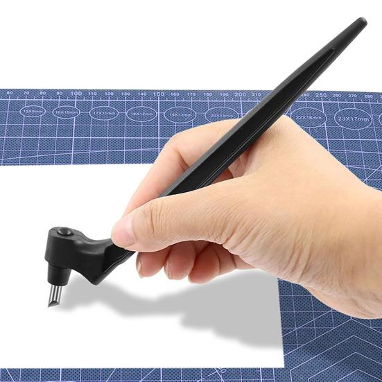 Инструмент для резки поделок с вращающимся на 360 градусов лезвием, резак для бумаги с гравировальными головками 15/45 градусов, трафарет для скрапбукинга, резак для поделок своими руками