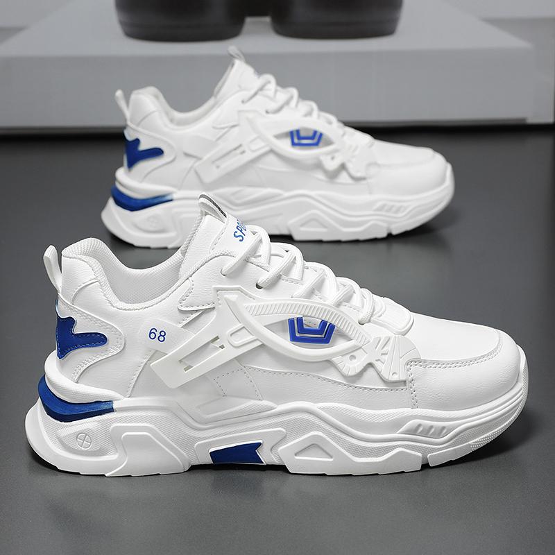 New Men Platform Sneakers Fashion Mesh Breathable Lace Up Chunky Shoes Trainers Trendy Sport Dad Shoes