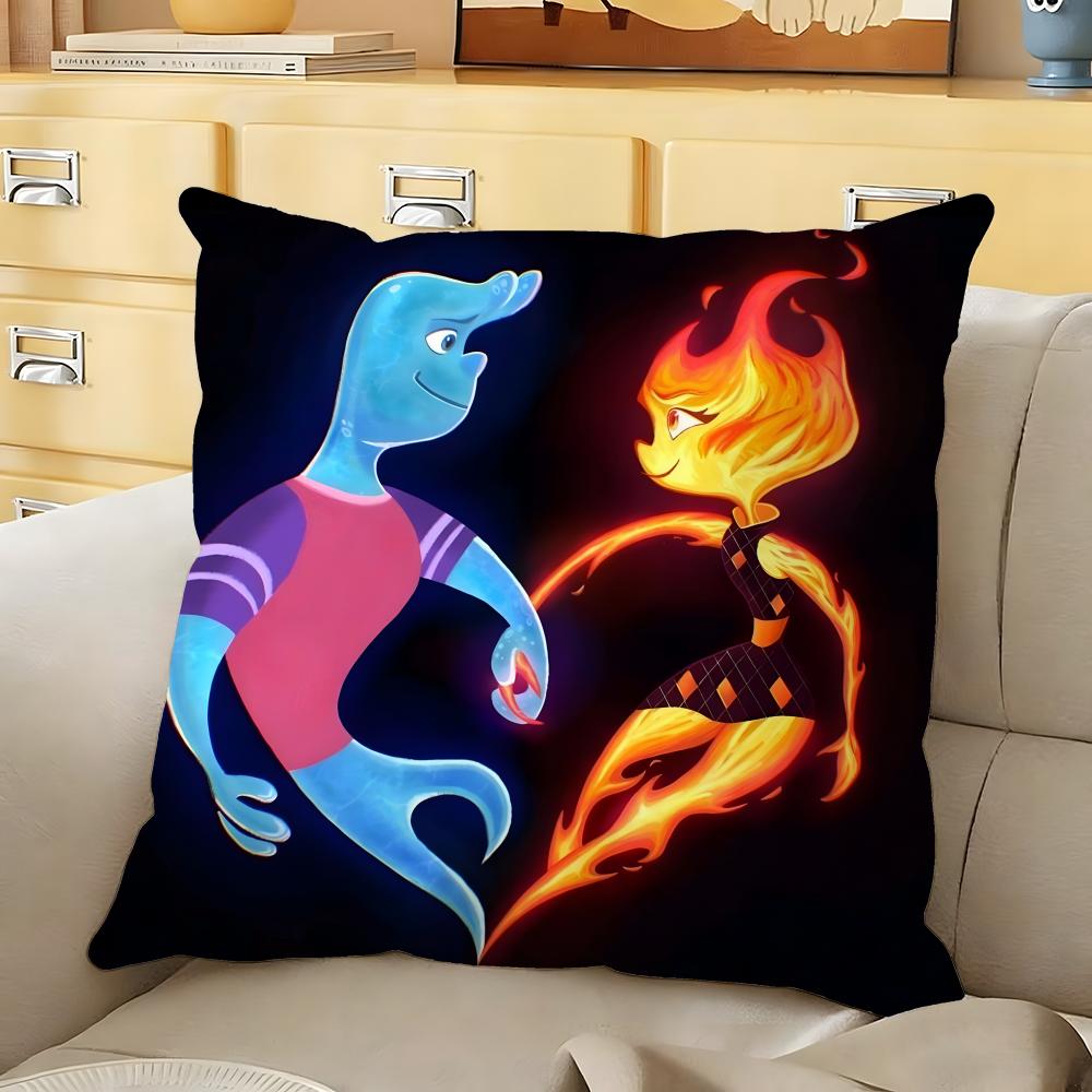 Anime EElemental Cushion Cover Soft Durable Reversible Pillow Cover Home Car MultiScene Daily Comfort Pillowcase