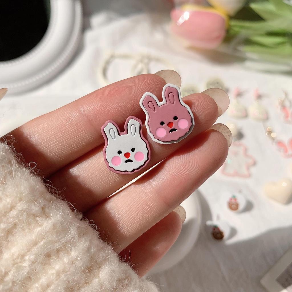 Sweet Series: Adorable Flower, Butterfly, Rabbit, and Bear Earrings for Women - Perfect for Any Outfit and Sweet Girls.