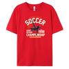 Soccer Men's Casual Short-sleeved T-shirt with 100% Cotton Fashion Print Tees Oversize