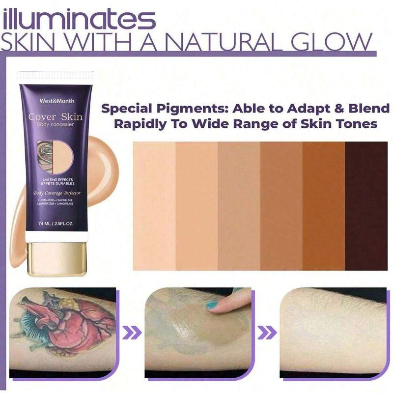 Консилер для тела Водостойкий, скрывающий шрамы от татуировок и родимых пятен, невидимый консилер для тела