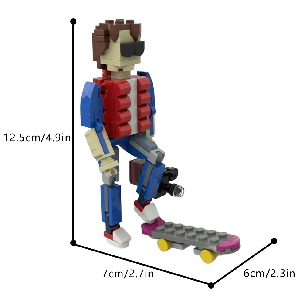 Gobricks MOC Марти МакФлай со скейтбордом и камерой Строительные блоки Назад в будущее Кирпичи Модель Образовательные игрушки Подарок