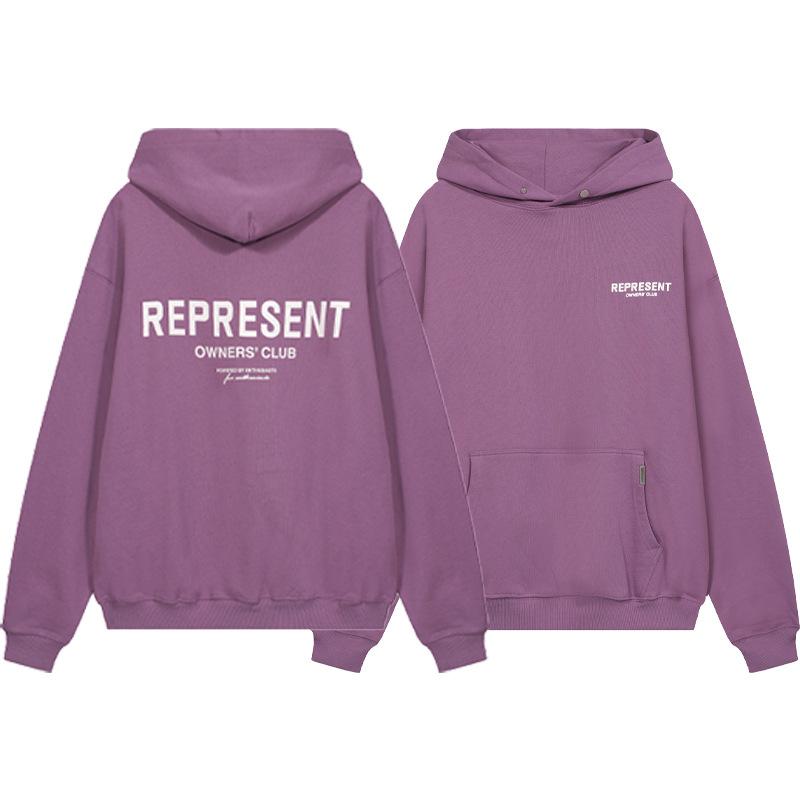 European and American cross-border REPRESENT classic slogan letter printing men's loose hooded sweater women's hoodie tide