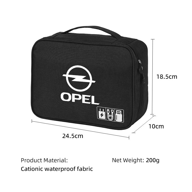 czxkqr1 Car Data Cable Storage Bag Waterproof Travel Organizer Bag USB DataLine For Opel Corsa Astra Insignia Vectra Zafira Meriva Mokka