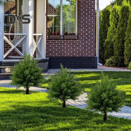 1 шт/2 шт 23" искусственный кипарис топиарий УФ-устойчивые искусственные кустарники с шипами в земле искусственные кедровые кусты для декора сада переднего крыльца