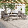 Day and Night - Day and Night Garden Dining Set 5 Pieces Synthetic Rattan Gray Tempered Glass