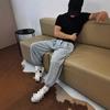 Мужские и женские осенние тонкие свободные повседневные брюки-фонарики с высокой талией, широкими штанинами и завязками