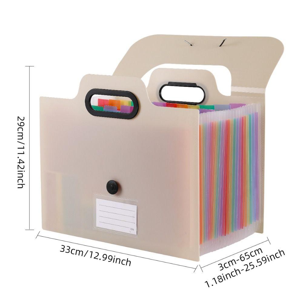 Buckle Closure Expanded File Folders Colorful Inner Pocket File Holder A4 Document Bag Home