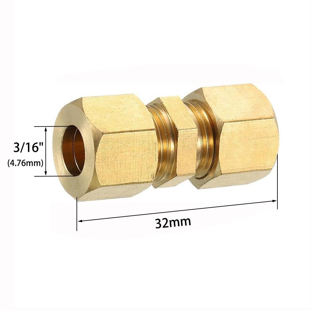 Латунный Латунный Компрессионный Фитинг 4 5 6 8 10 12 16мм 1/8" 3/16" 1/4" 5/16" 3/8" 1/2" Латунный Фитинг для Трубы Соединитель для Трубки