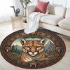 Mountain Lion Majesty Round Area Rug Under Office Chairs Bedroom Living Room Home Decor