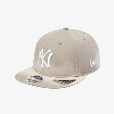 New Era Нью-Йорк Янкис Выцветшая стирка Ретро Регулируемая кепка с плоским козырьком Pebble 15131618