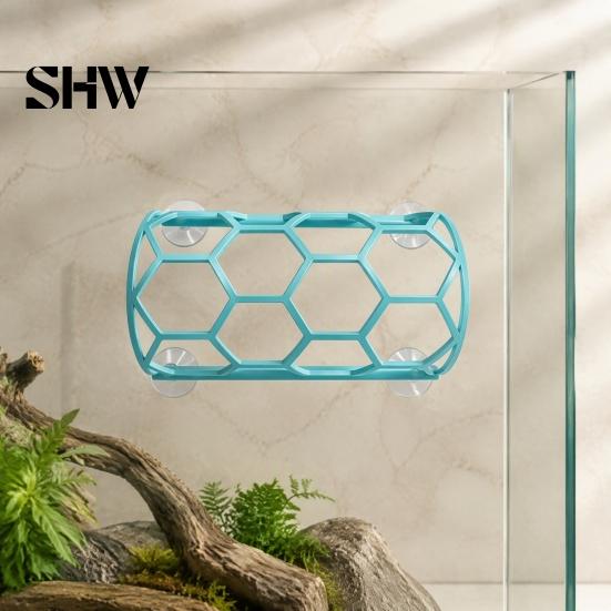 Pet Snake Stress Relief Reptile Honeycomb Climbing Shelf, Suction Cup Tunnel Hide, Rest Platform Perch for Ball Python, Lizard, Bearded Dragon, Gecko