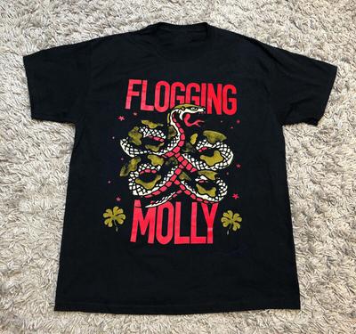Группа Flogging Molly Змея-моряк Черная Все размеры Подарок Футболка для фаната Унисекс Футболка