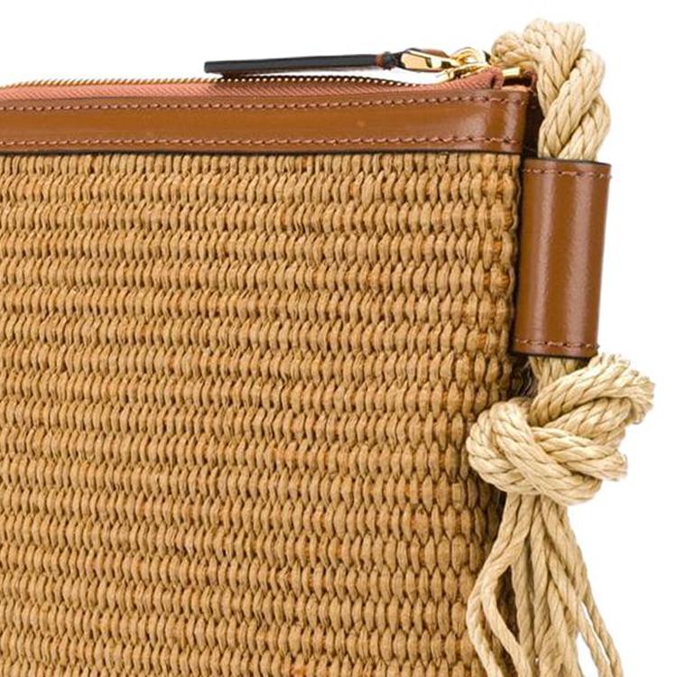 Marni Marcel Woven Design Embroidered Logo Nylon Tote Crossbody Shoulder Bag Women bags Beige Brown PHMO0011U1P386000M50