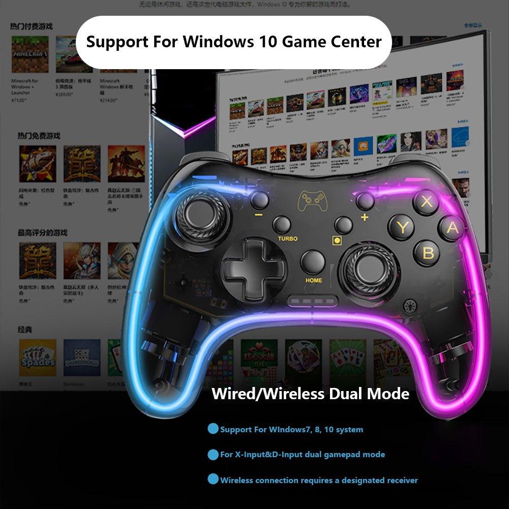 Контроллер YiLBX Wireless Switch Pro, совместимый с Nintendo Switch/Switch lite/Switch OLED, поддержкой Turbo, функцией пробуждения и регулируемым светодиодом