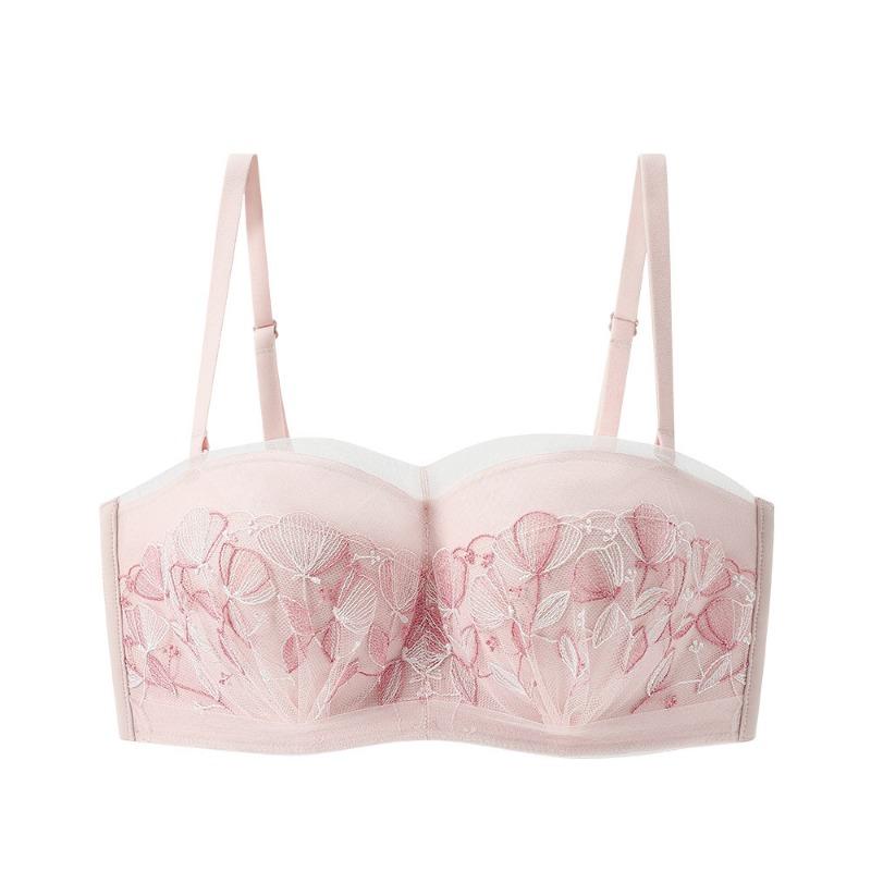 Французское нижнее белье, сетчатый бюстгальтер со съемными бретелями и вышивкой из сладкого кружева