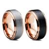 Новая мода 8 мм цвета розового золота кольца из нержавеющей стали черные матовые мужские и женские вечерние обручальные кольца ювелирные изделия размер 6-13
