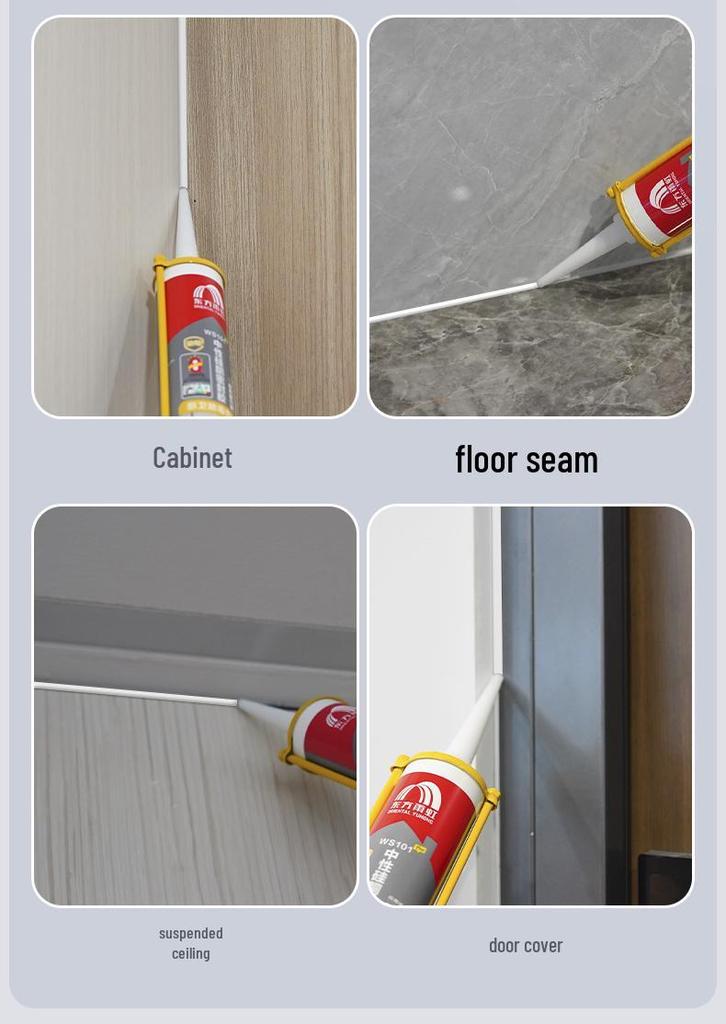 Yuhong Transparent Anti-Mold Waterproof Silicone Sealant for Kitchen, Bathroom, Window, Door, and Toilet.