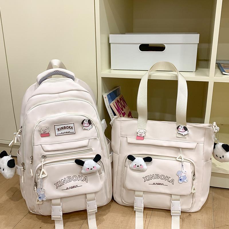 Школьные рюкзаки для студенток колледжа Простые и милые Большой вместимости для старшеклассниц и учениц средней школы Рюкзак из двух частей