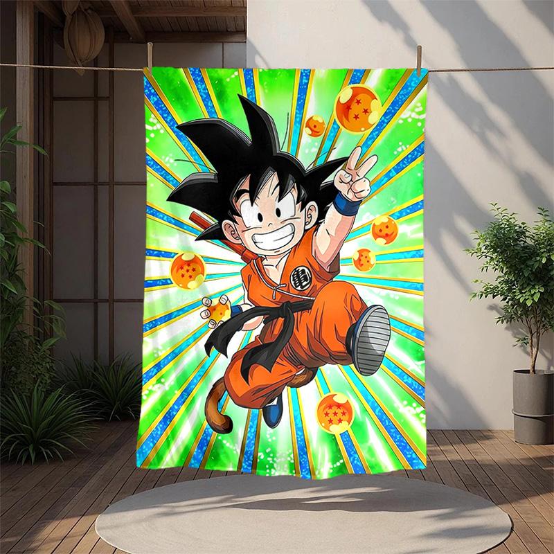 Goku Flannel Blanket Soft Warm All-Season Throw, Design for Camping, Car Travel, Hiking Sofa, Bed, Office Perfect Gift for Parties