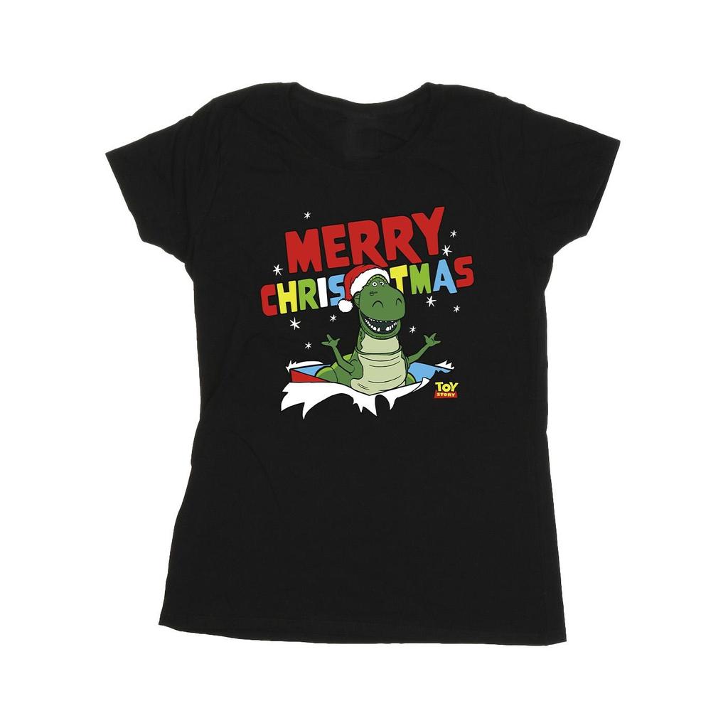 Disney Womens/Ladies Toy Story Rex Christmas Burst Cotton T-Shirt