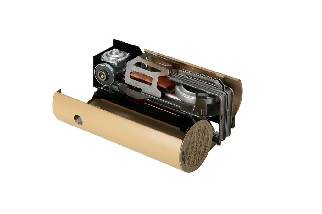 Snow Peak HOME & CAMP Burner Khaki GS-600KH Portable Gas Stove for Disaster Preparedness, Foldable, Designer Appliance