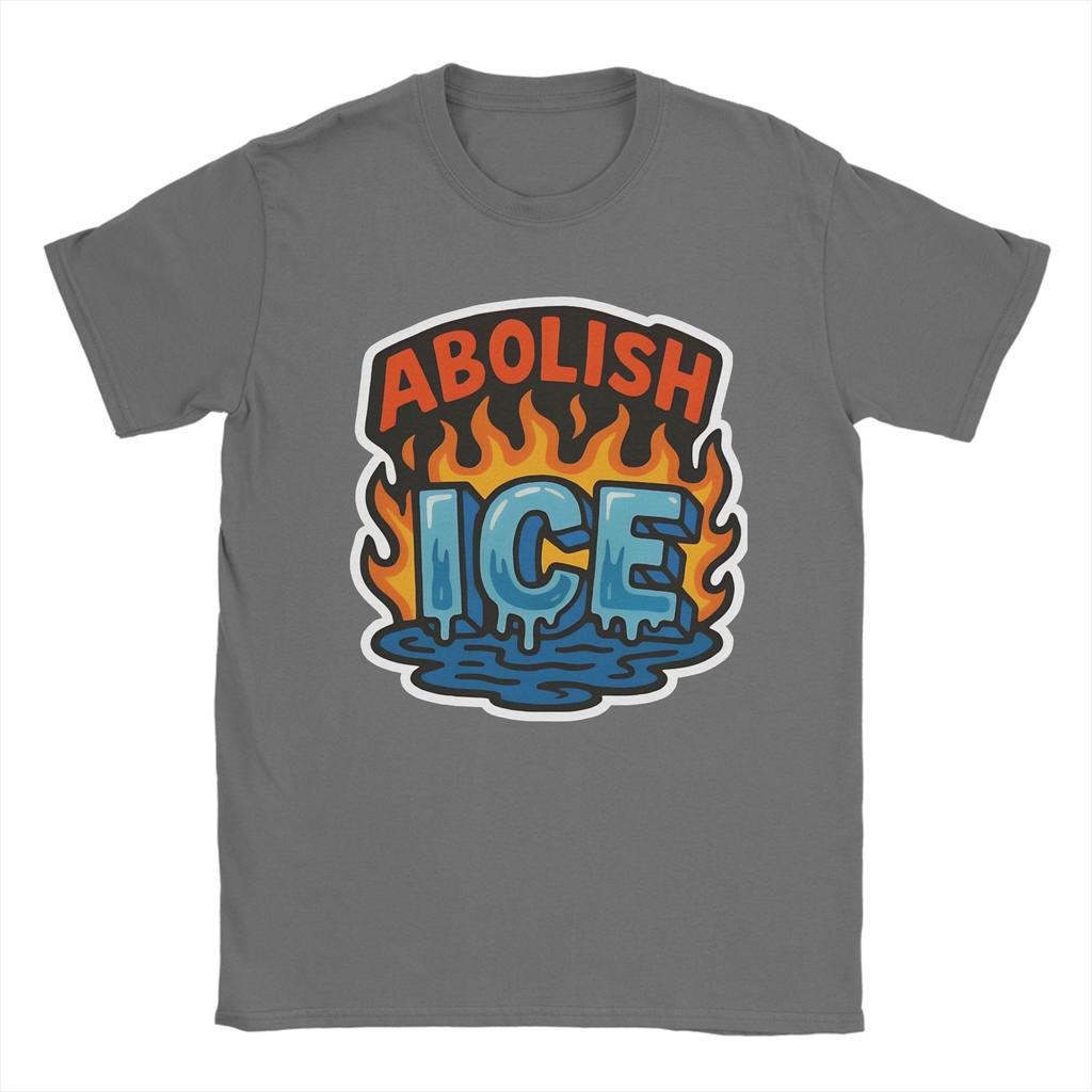 Mens TShirt Abolish Ice Creative Pure Cotton Tees Short Sleeve T Shirt Round Collar Tops Summer