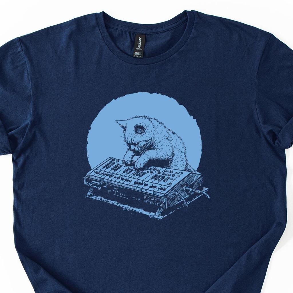 Synthesizer Cat Shirt, Modular Synth, Beat Maker Gift, Music Producer Tee, Techno Tshirt, Music Gift, Analog Synth Shirt, Dj Shirt