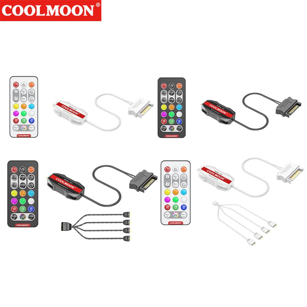 Светодиодный цветной интеллектуальный контроллер вентилятора ARGB 5V 3PIN к SATA 1 к 4 синхронный кабель материнской платы удлинитель для световой полосы вентилятора ПК