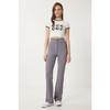 High Waist Striped Pants Gray Lrv0018