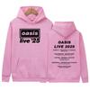 2025 O-Oasis Live 25 Tour Print Hoodie Men's Retro Long Sleeve Fashion Sweatshirt Unisex Fleece Loose Pullover Hooded Streetwear