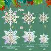 6/12/18pcs Iridescent 3D Paper Snowflake Garland Christmas Decorations Winter Wonderland Frozen Themed Party Hanging Decorations