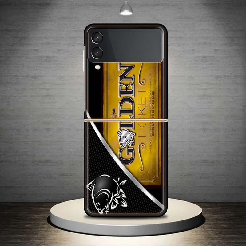 Мультяшный милый кот рыба эстетика для Samsung Galaxy Z Flip 5 4 3 5G чехол для телефона черный твердый чехол ZFlip 5 4 3 роскошный ударопрочный чехол