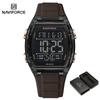 Naviforce Original Outdoor Men Boys LCD Digital Watch Calendar Chronograph Waterproof Night Pattern Silicone Strap Casual Fashion Watch NF6106