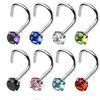 European & American Titanium Steel Zircon Nose & Ear Stud - 3MM Stainless Steel Piercing Jewelry