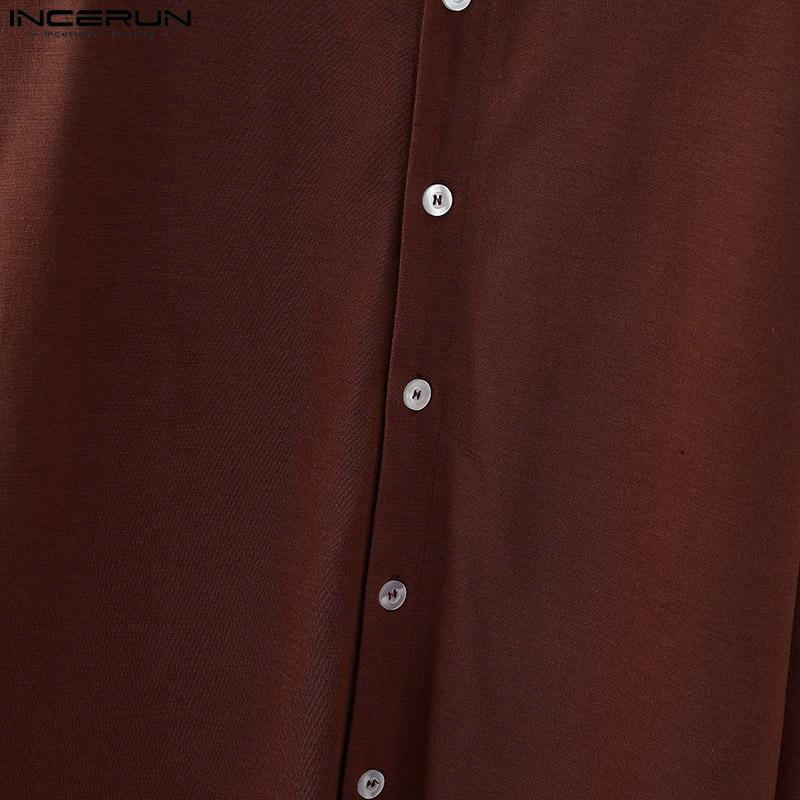 INCERUN Men Cutout Shoulder Patchwork Long Sleeve Casual Buttons T-Shirts Undershirts