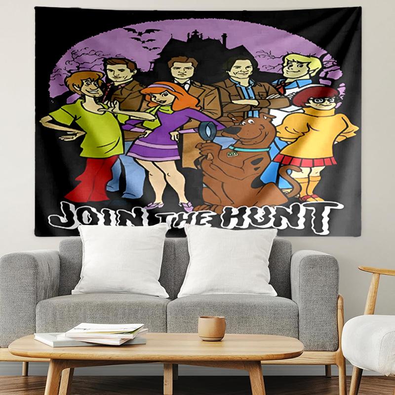 Scooby Print Tapestry, Lightweight Wall Hanging, for Bedroom, Dorm, Living Room, Home Art Decor, Birthday Christmas Gift for Friends