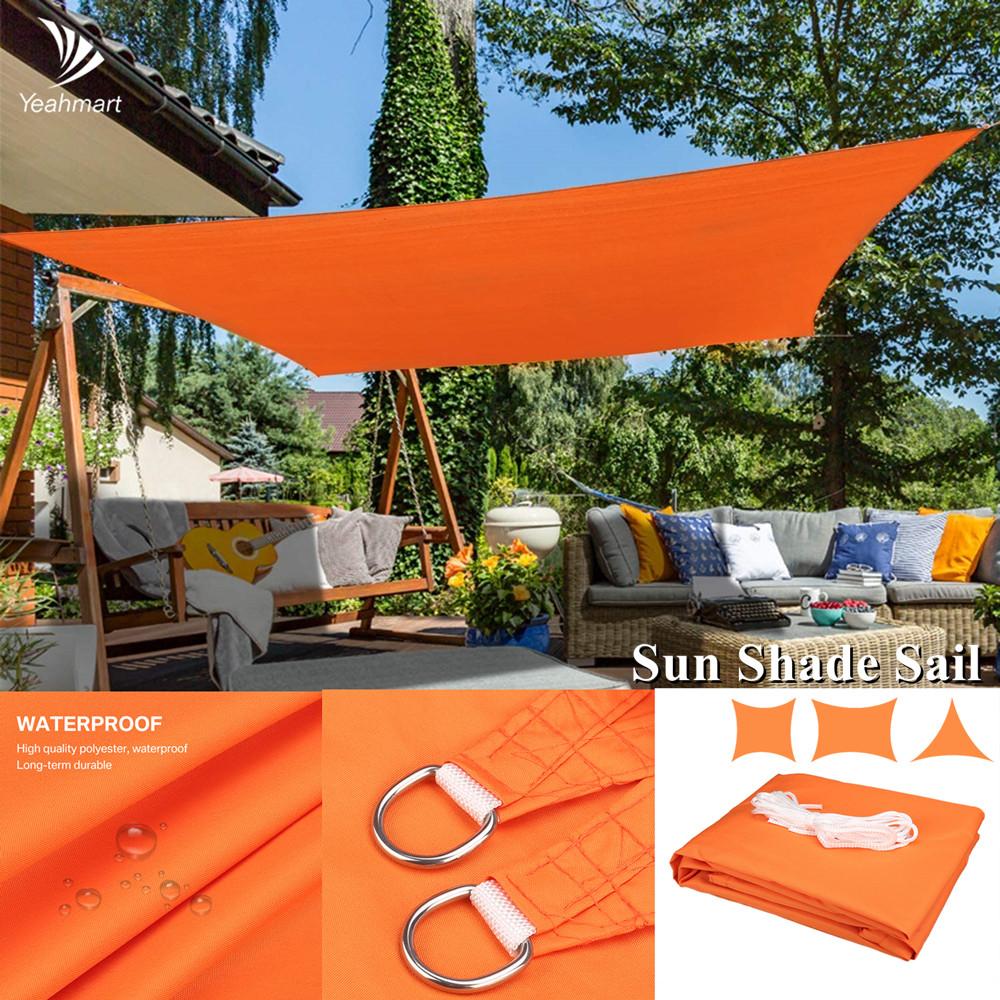 3/5/6M Waterproof Awning Orange Sunshade Sun Shade Sail For Outdoor Garden Beach Camping Patio Pool Sun Canopy Tent Sun Shelters