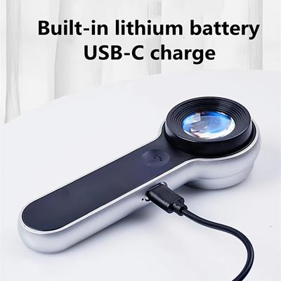 60-кратная лупа со светодиодной подсветкой, регулируемая перезаряжаемая HD-лупа высокой мощности