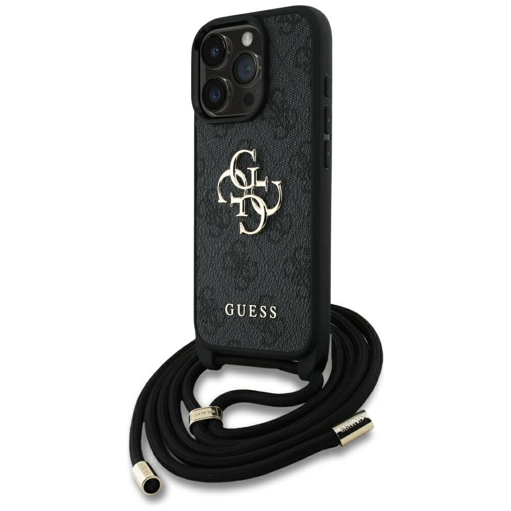 Etui do iPhone 16 Pro Guess 4G Big Logo Crossbody Czarne