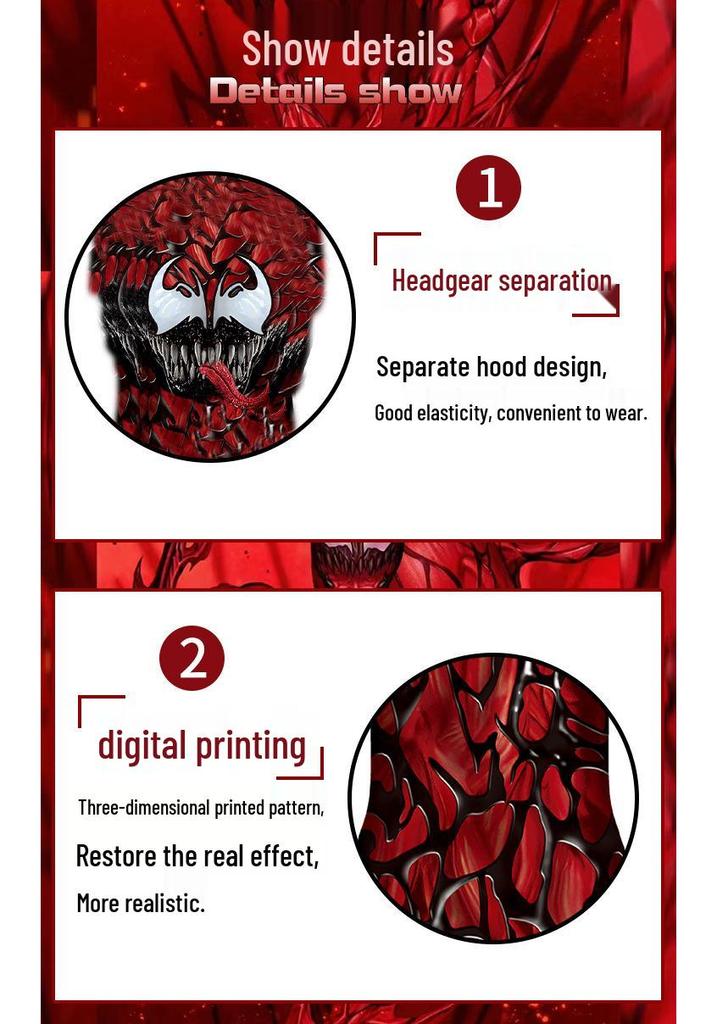Venom Massacre Kids Cosplay Bodysuit - Male Halloween Stage Costume
