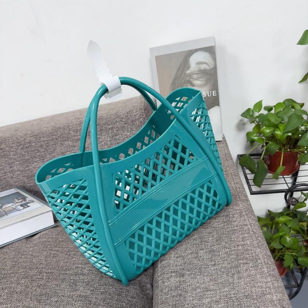 Сумочка из силиконового желе: Полая конструкция, многоцелевое использование: для покупок, пикников, пляжа, ванны и овощей.