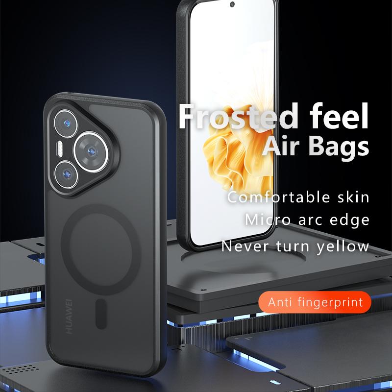 Для Huawei Pura 70 Pro Plus ультраматовый противоотпечаток пальца противоударный магнитный чехол из ТПУ с защитой от падения, не желтеющая задняя крышка, корпус