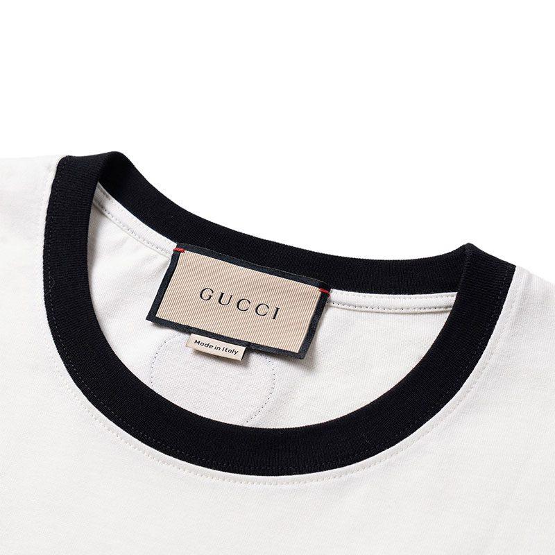 Gucci Женские футболки Кремовый Цвет Круглый Вырез Умеренный Прямой Крой 717422-XJFVE-9088