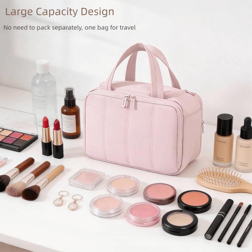 Dry-wet Separation Travel Toiletry Bag Large Capacity Women Cosmetic Tote Travel Use